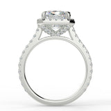 Stunning 2.45 CT Radiant Moissanite Engagement Ring with Halo & Pave Design 6