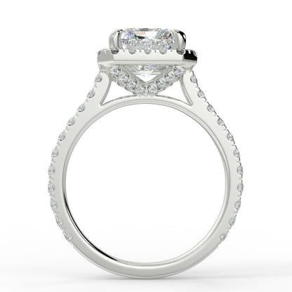 Stunning 2.45 CT Radiant Moissanite Engagement Ring with Halo & Pave Design 6