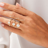 Stunning 1.0-2.0 CT Oval Moissanite Engagement Ring with Twisted Pave Design 6
