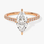 Stunning 1.0-2.0 CT Marquise Moissanite Engagement Ring with Pave Design 5