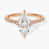 Stunning 1.0-2.0 CT Marquise Moissanite Engagement Ring with Pave Design 5