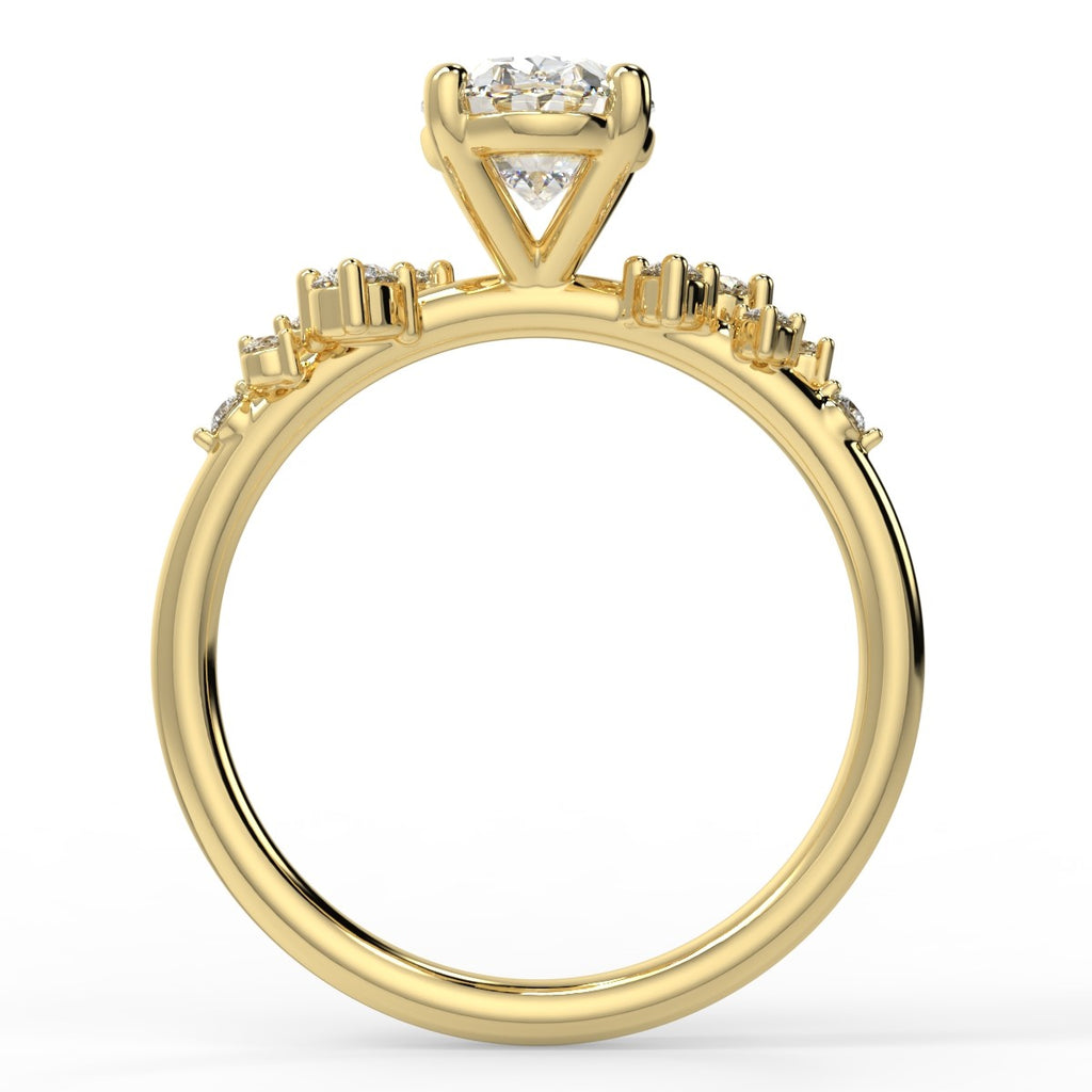Stunning 1.42 CT Oval Moissanite Engagement Ring with Cluster Design 2