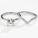 1.50 CT Round Cut Moissanite Bridal Ring Set with Round Wedding Bands 3
