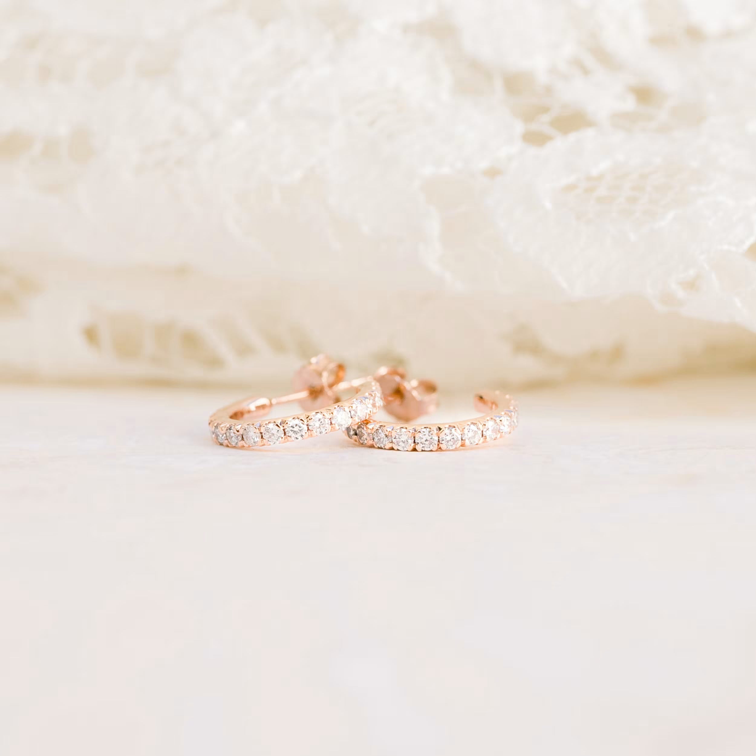 0.80 TCW Round Cut Moissanite Hoops Earrings in Gold 7