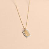0.10 CT Round Moissanite Diamond Dog Tag Pendant Necklace in Solid Gold 1