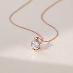 Classic 00.17 CT Round Moissanite Diamond Solitaire Pendant Necklace in Solid Gold 2