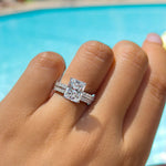 Stunning 3.0 CT Radiant Moissanite Engagement Ring with  Pave Design 8