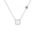 0.25 CT Round Amethyst Lab Made Diamond- February Birthstone Necklace 7