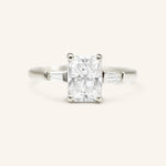 Stunning 2.43 CT Radiant Moissanite Engagement Ring with Three Stone Design 2