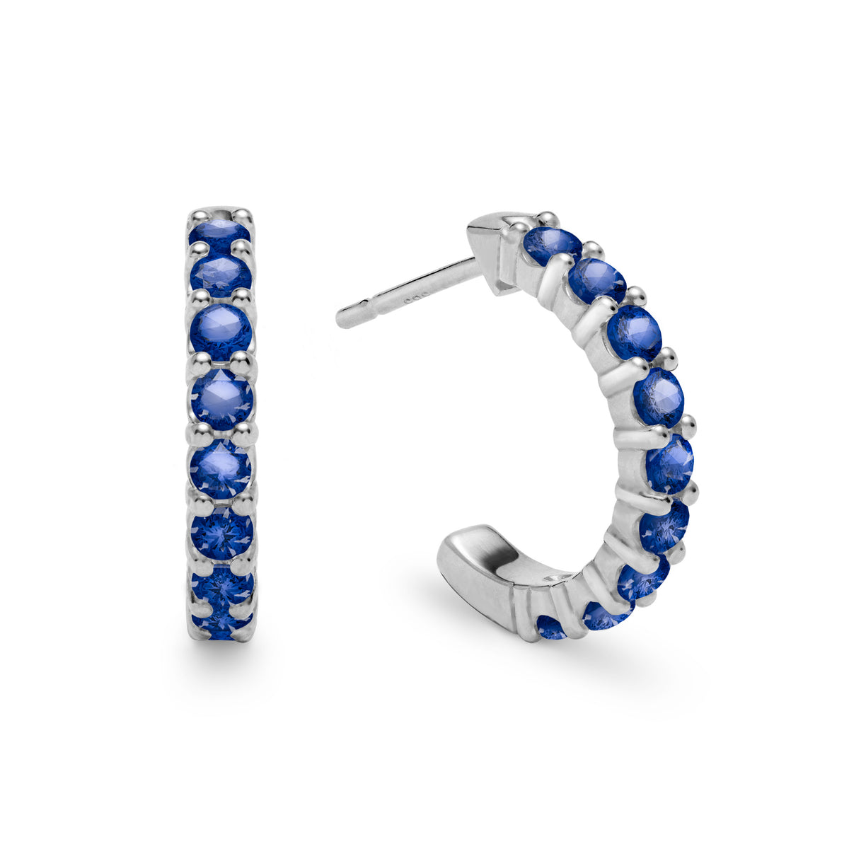 1.08 TCW Round Sapphire Lab Made Diamond- September Birthstone Earrings 5