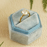 Stunning 1.0 - 2.0 CT Emerald Moissanite Engagement Ring With Cluster Design 4