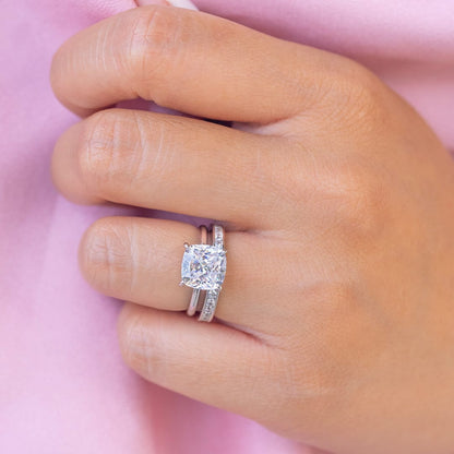 Stunning 0.3 TCW Round Moissanite Stones Channel Wedding Band 8