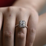 Stunning 1.0 - 2.0 CT Radiant Moissanite Engagement Ring with Pave & Halo Design 2