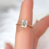 Stunning 1.75 CT Emerald Moissanite Engagement Ring with Solitaire Design 8