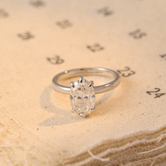 Stunning 2.0 CT Oval Moissanite Engagement Ring with Solitaire Design 1