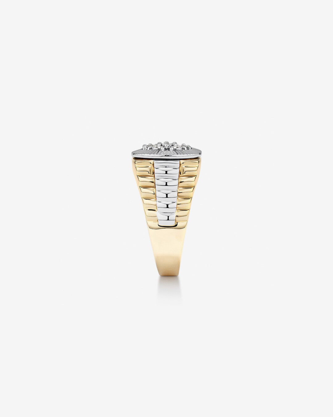 0.25 TCW Round Moissanite Men's Wedding Band in Solid Gold 4