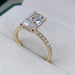 Stunning 2.30 CT Radiant Moissanite Engagement Ring with Pave Design 7
