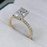 Stunning 2.30 CT Radiant Moissanite Engagement Ring with Pave Design 7