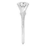 Stunning 1.0- 2.0 CT Round Moissanite Engagement Ring with Split Shank Pave Design 4
