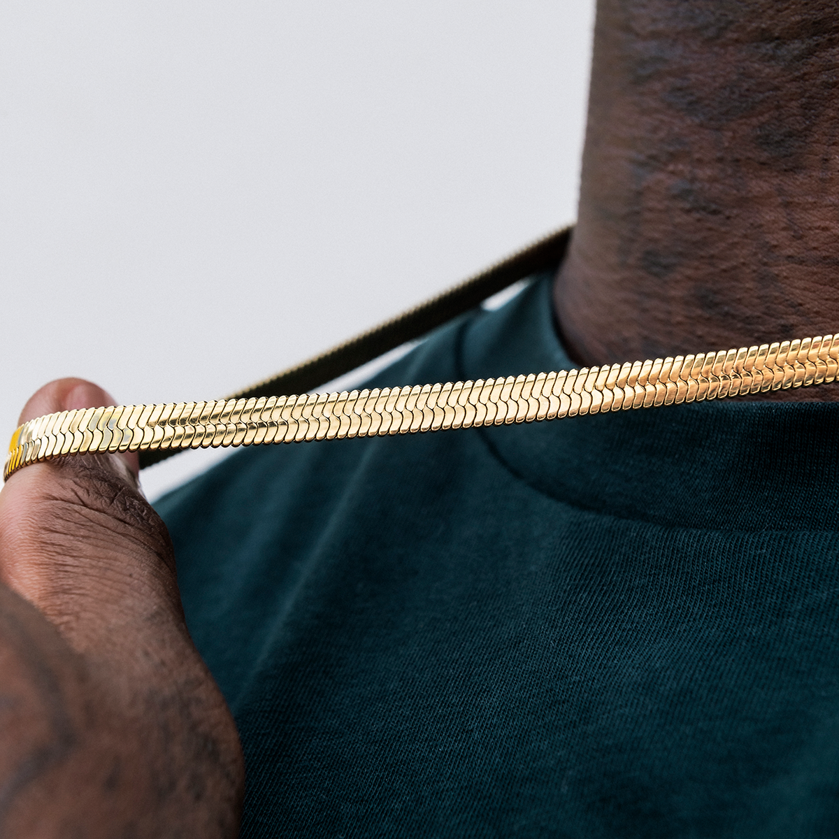 Herringbone Chain Silver Necklace For Him 3