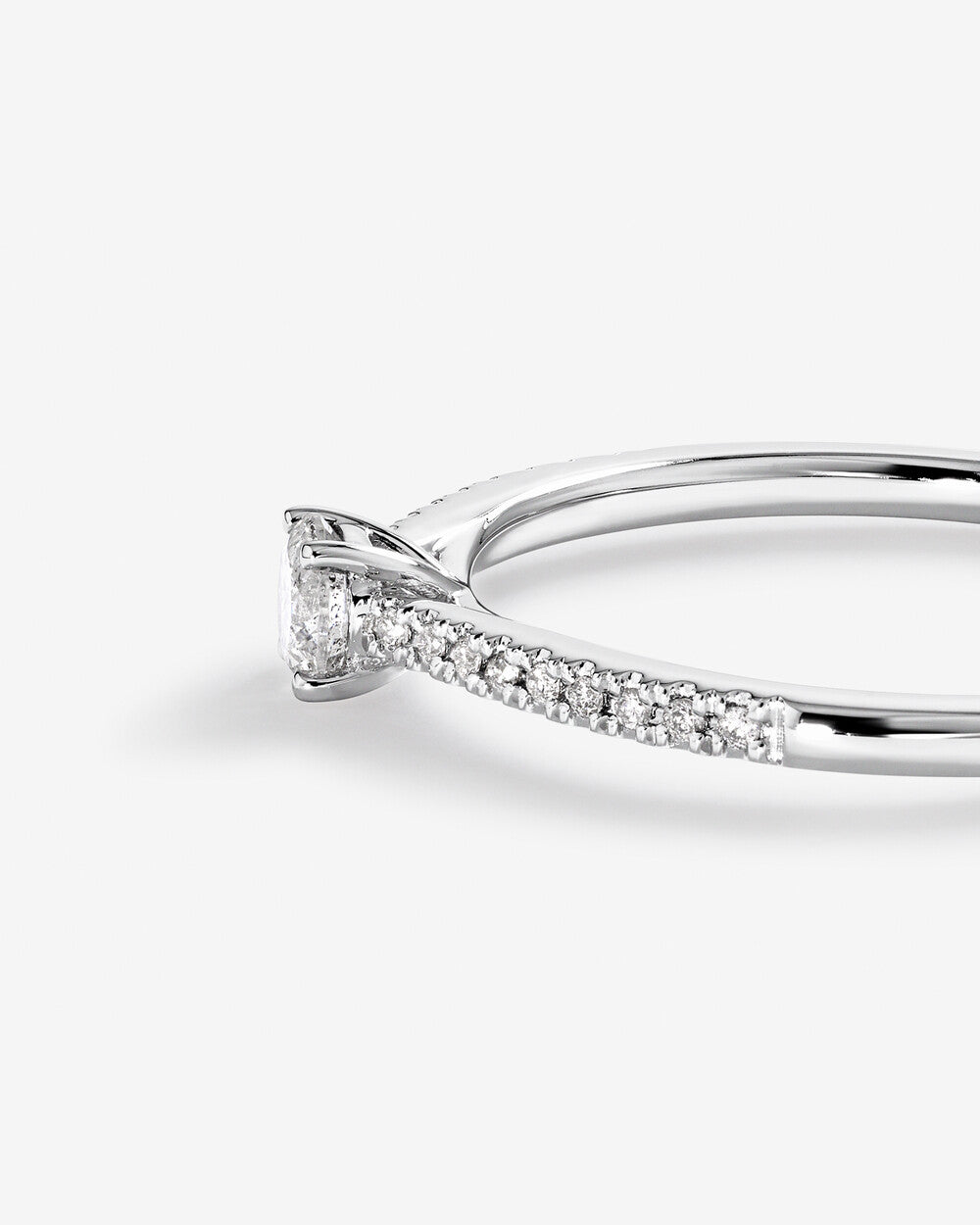 Stunning 0.25 CT Round Moissanite Engagement Ring in Pave Design 5