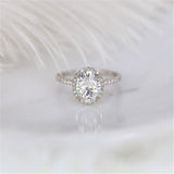 Stunning 2.0 CT Oval Moissanite Engagement Ring with Pave Design 2