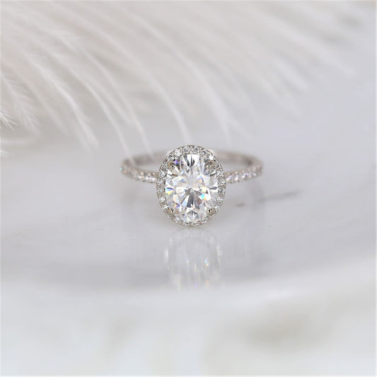 Stunning 2.0 CT Oval Moissanite Engagement Ring with Pave Design 2