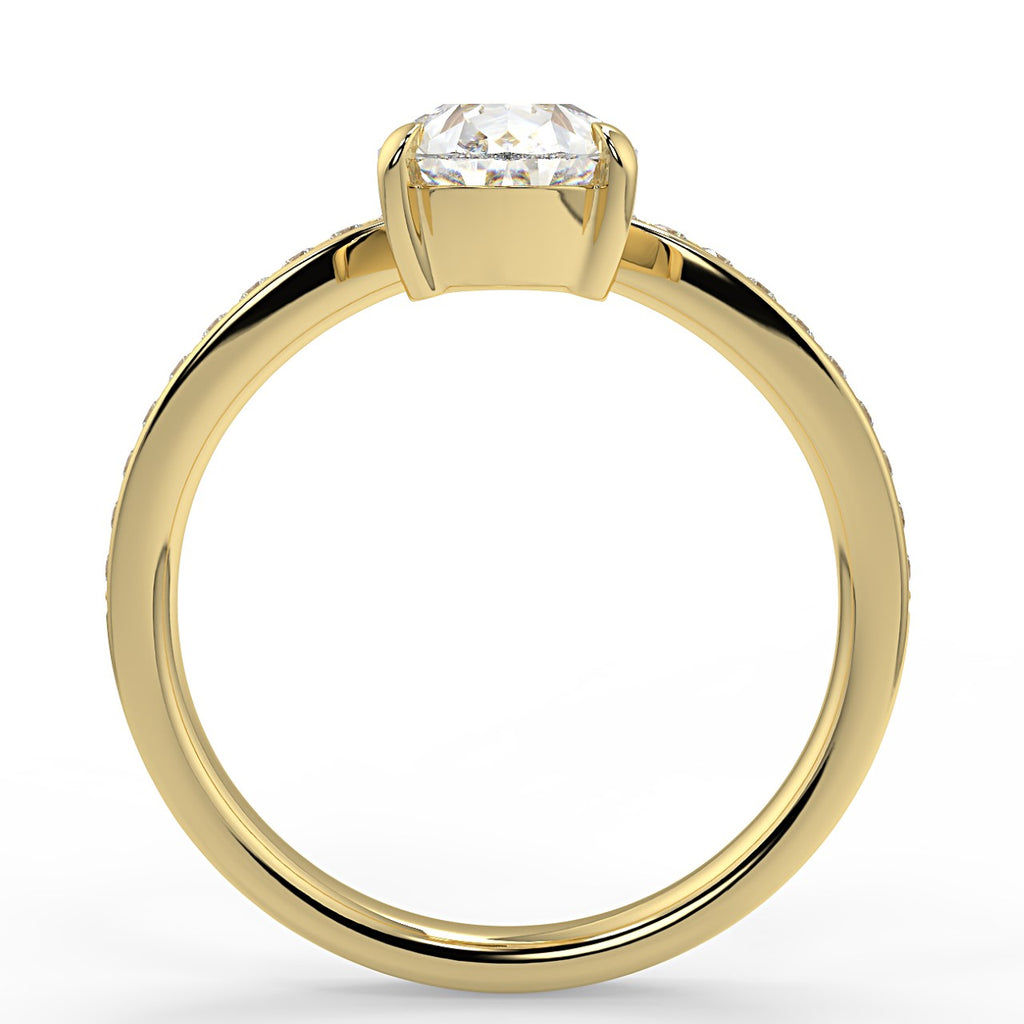 Stunning 1.35 CT Pear Moissanite Engagement Ring with Tiara Design 2