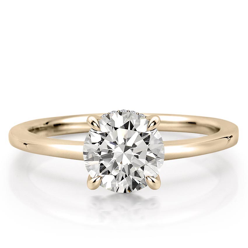 Stunning 1.0- 2.0 CT Round Moissanite Engagement Ring with Hidden Halo Design 1