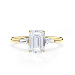 Stunning 2.0 CT Emerald Moissanite Engagement Ring with Three Stone Design 1