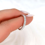 Stunning 0.6 TCW Round Moissanite Stones Half Eternity Wedding Band 3