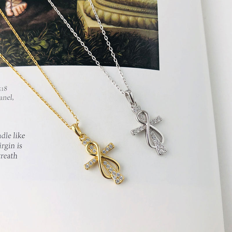 Round Cut Cubic Zirconia in 925 Sterling Silver Necklace 7