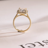 Stunning 1.5 - 2.5 CT Radiant Moissanite Engagement Ring with Pave & Halo Design 7