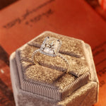 Stunning 3.0 CT Radiant Moissanite Engagement Ring with Halo & Pave Design 4