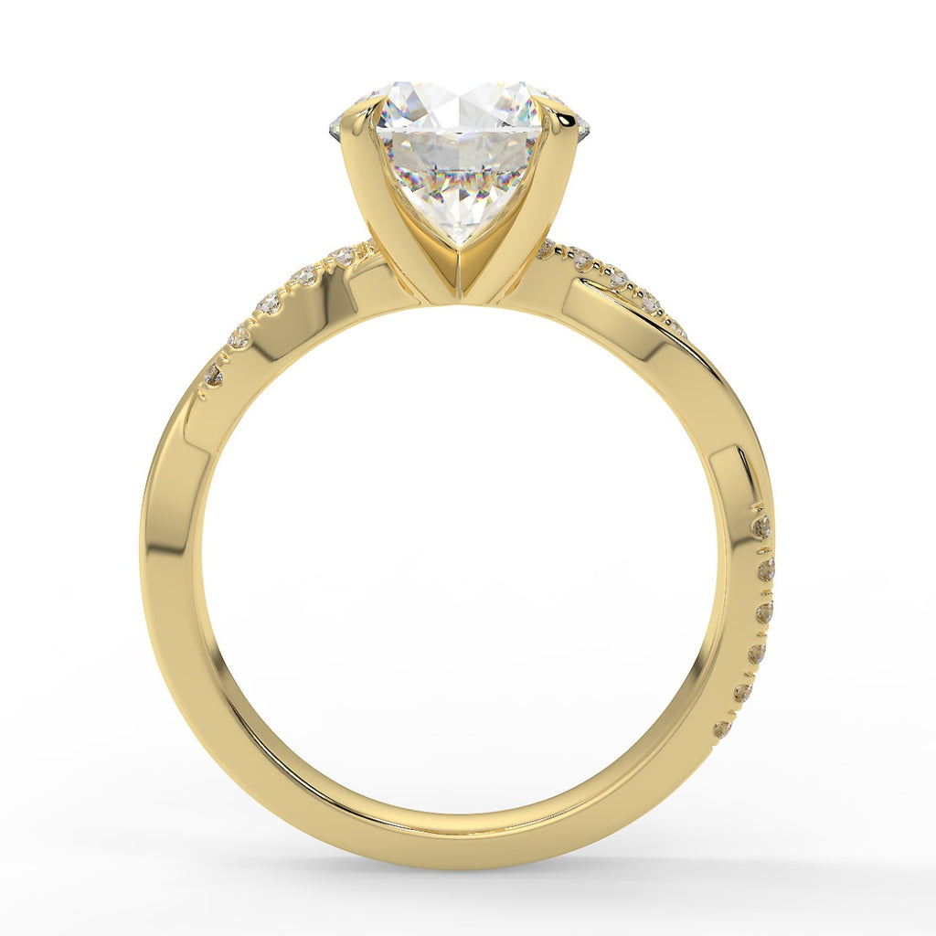 Stunning 2.0 CT Round Moissanite Engagement Ring with Twisted Pave Design 3
