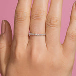Stunning 0.23 TCW Round & Baguette Moissanite Stones Half Eternity Wedding Bands 4
