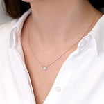 0.20 TCW Round Moissanite Diamond Circle Pendant Necklace in Solid Gold 2