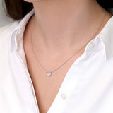 0.20 TCW Round Moissanite Diamond Circle Pendant Necklace in Solid Gold 2