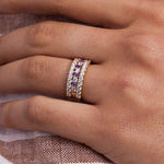0.15 CT Round Amethyst Lab Made Diamond- February Birthstone Wedding Band 7