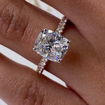 Stunning 4.0 CT Cushion Moissanite Engagement Ring with Pave Design 7