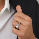 0.90 TCW Round Moissanite Five Stone Men's Wedding Band in Solid Gold 3