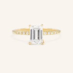 Stunning 1 CT Emerald Moissanite Engagement Ring with Pave Design 1