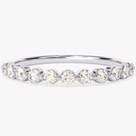 Stunning 0.55 CT Round Moissanite Stones Half Eternity Wedding Band 2