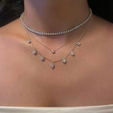 3.0 TCW Round, Pear, Emerald & Marquise Moissanite Diamond Multi Stone Necklace in Solid Gold 5