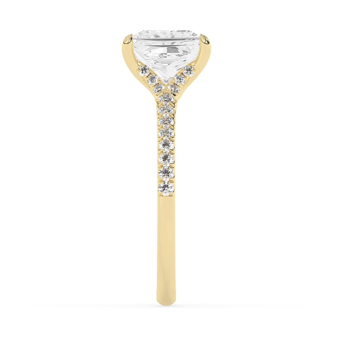 Stunning 2.0 CT Princess Moissanite Engagement Ring with Split Shank Design 4