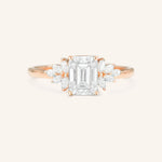 Stunning 1 CT Emerald Moissanite Engagement Ring With Cluster Design 4