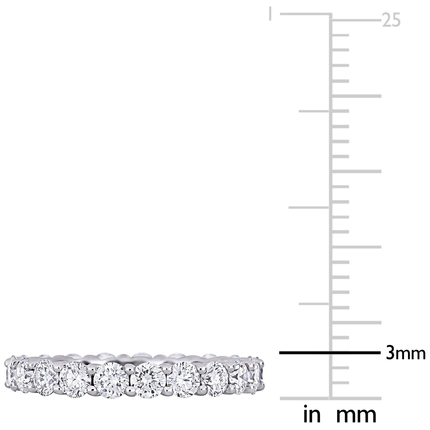 Round Cut Cubic Zirconia in 925 Sterling Silver Wedding Bands 9