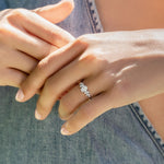 Stunning 0.5 CT Round Moissanite Stones Engagement Ring In Cluster Design 4