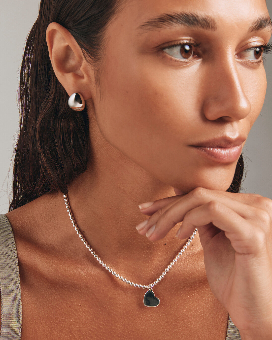 Round Cut Cubic Zirconia in 925 Sterling Silver Necklace 3