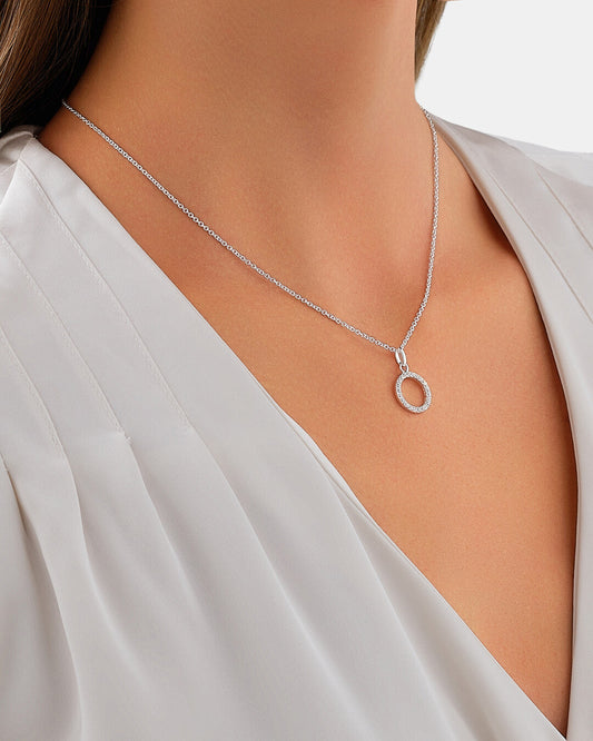 Round Cut Cubic Zirconia in 925 Sterling Silver Necklace 2